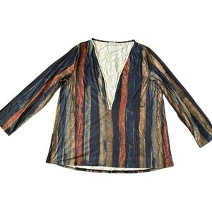 MISSLOOK Multicolor Striped V-Neck Blouse